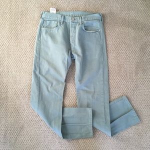Levi's 501 button fly 31x32 NWOT jeans aqua blue